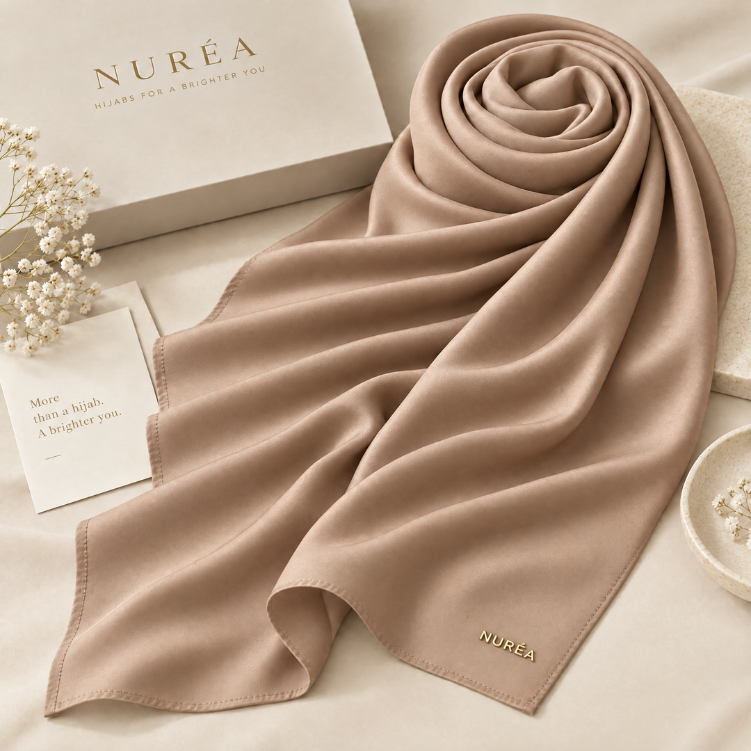 Bawal segi empat Nuréa Hijab warna Krem