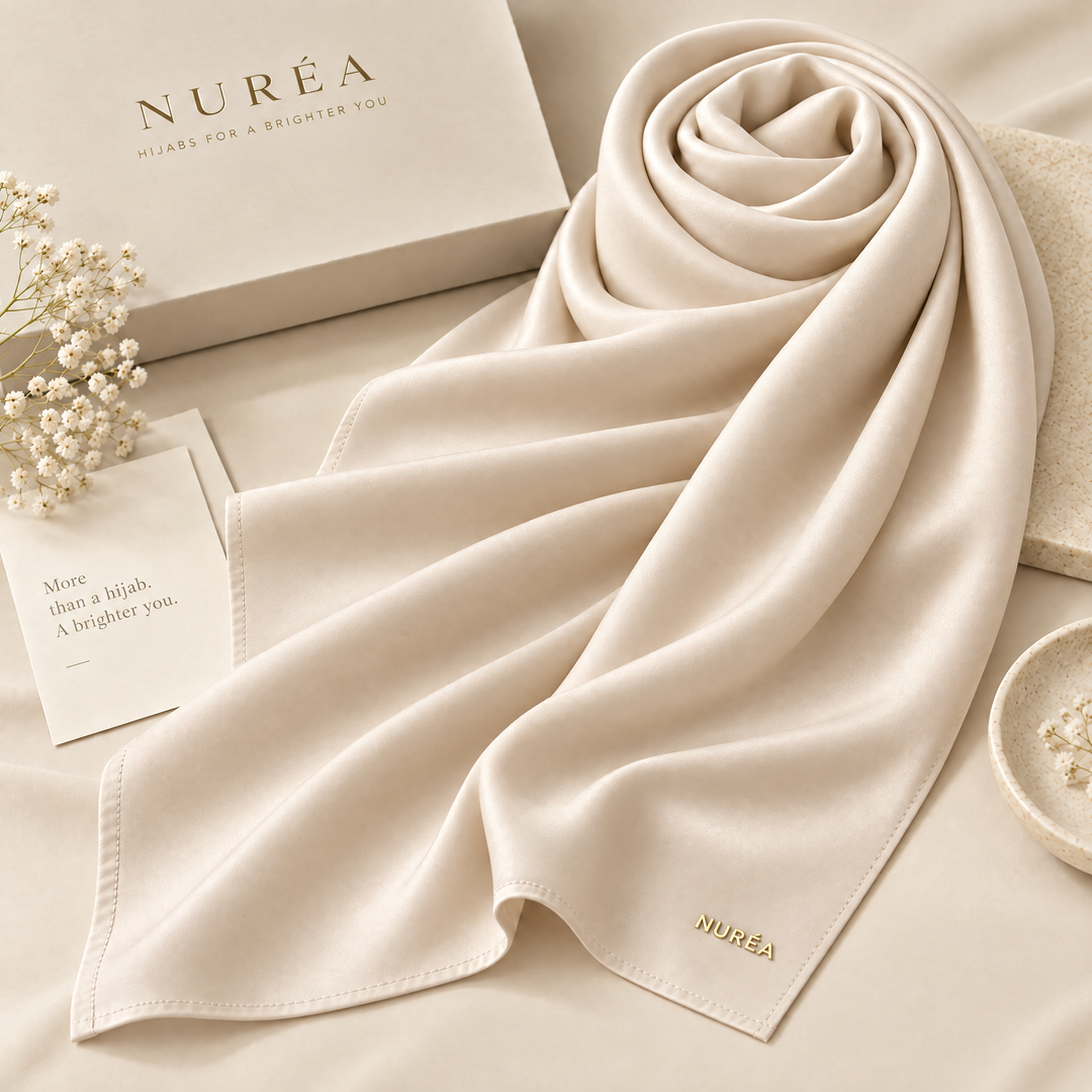 Bawal segi empat Nuréa Hijab warna Gading
