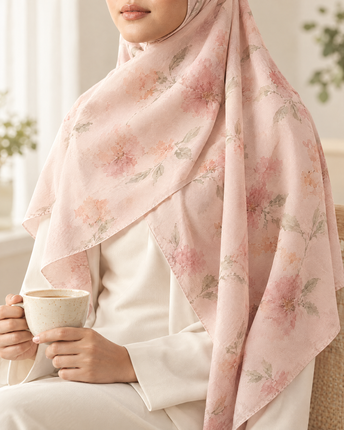 Nuréa Bloom Series warna Blush Bloom saat dipakai dengan atasan polos