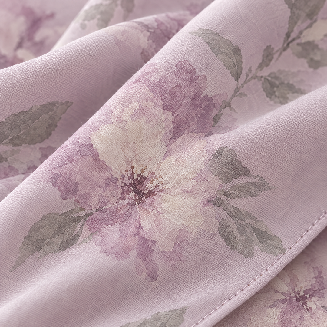 Detail motif bunga cat air Nuréa Bloom Series, warna Lilac Bloom